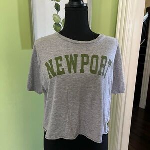 Grey and green Newport crop top